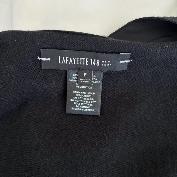 Lafayette 148 Snap Front Waterfall Cardigan Sweater XS Wool Blend Black - Picture 5 of 6
